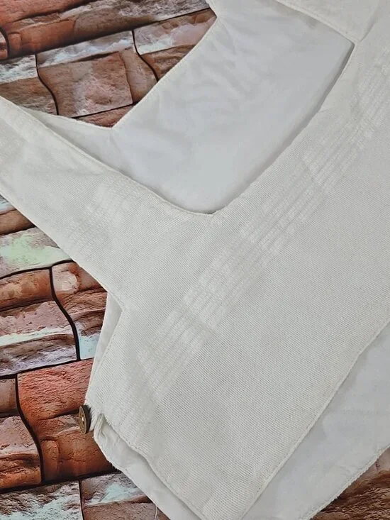 FREE PEOPLE WOMEN'S SIZE XS WHITE CROP TOP COTTON LINEN WITH SIDE BUTTONS LINED. - Picture 7 of 16